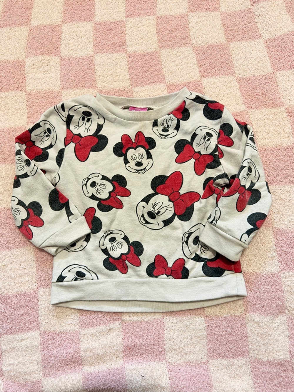 Disney Girls Minnie Mouse Grey Sweatshirt with Red Accents